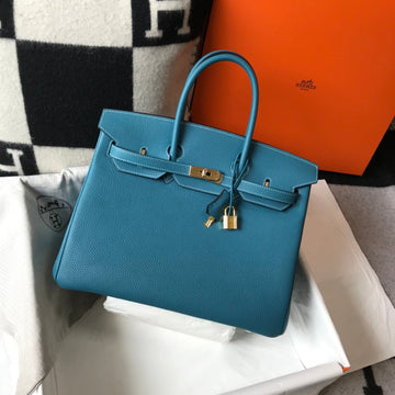 HM Birkin 35CM Blue Togo Leather Gold Hardware