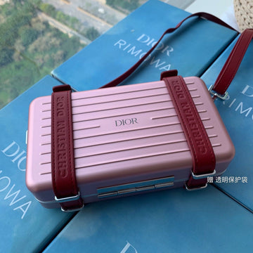 Rimowa 20 Case Bag In Light Pink Aluminum Magnesium