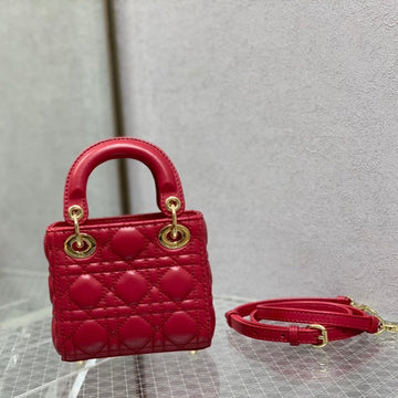 Micro Lady 12 Red Lambskin