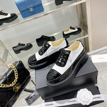 CC Sneaker 45MM Black White Wrinkled Lambskin And Cowhide