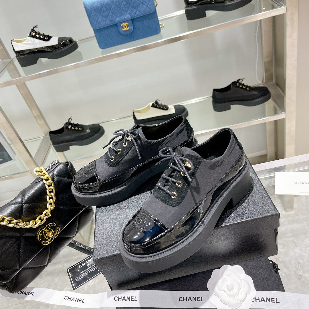CC Sneaker 45MM Black Wrinkled Lambskin And Cowhide