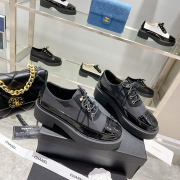 CC Sneaker 45MM Black Wrinkled Lambskin And Cowhide