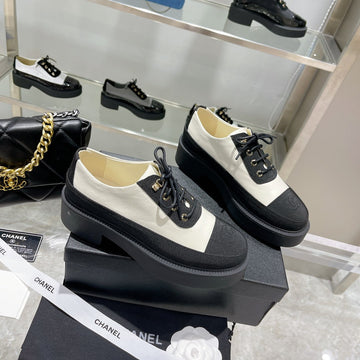 CC Sneaker 45MM Black White Wrinkled Lambskin And Fabric