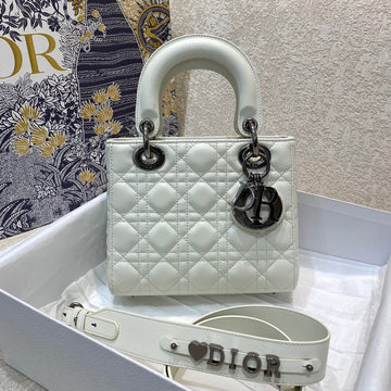 Small Lady 20 White Lambskin Shw