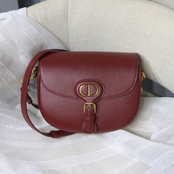 Medium CD Bobby 22CM Wine Calfskin Gold Hardware