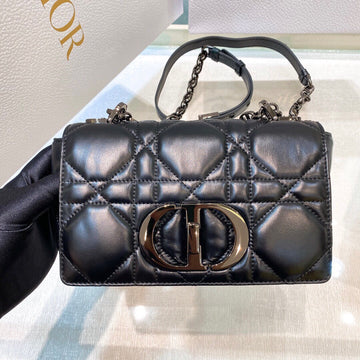 Small Caro Bag 20 Black Macrocannage Calfskin Black Hardware