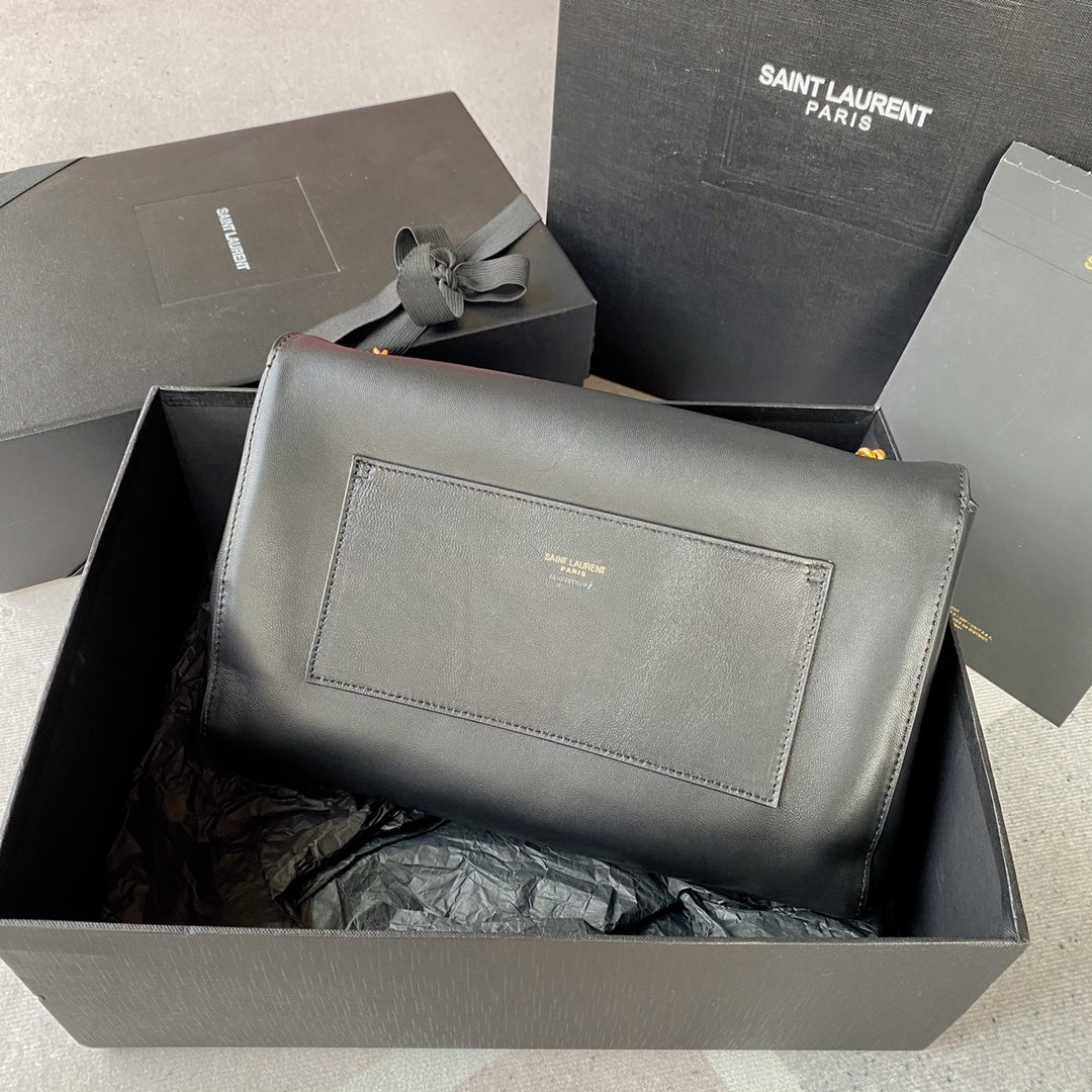 Kate Medium Reversible 28.5cm Black Calfskin Suede Calfskin