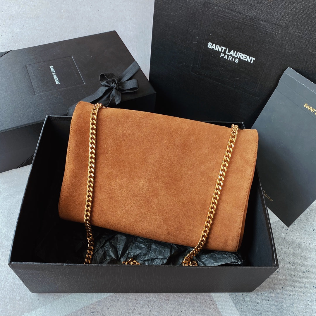 Kate Medium Reversible 28.5cm Brown Calfskin Suede Calfskin