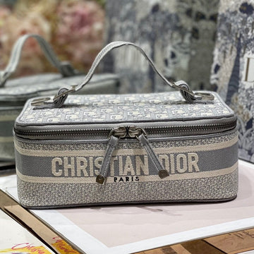 Small 24 Vanity Case In Pale Gray Monogram Oblique Jacquard