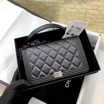 CC Leboy Woc 19CM Black Quilted Lambskin Silver Hardware