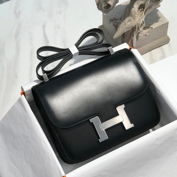 Constance 24CM Black Calfskin Silver Hardware