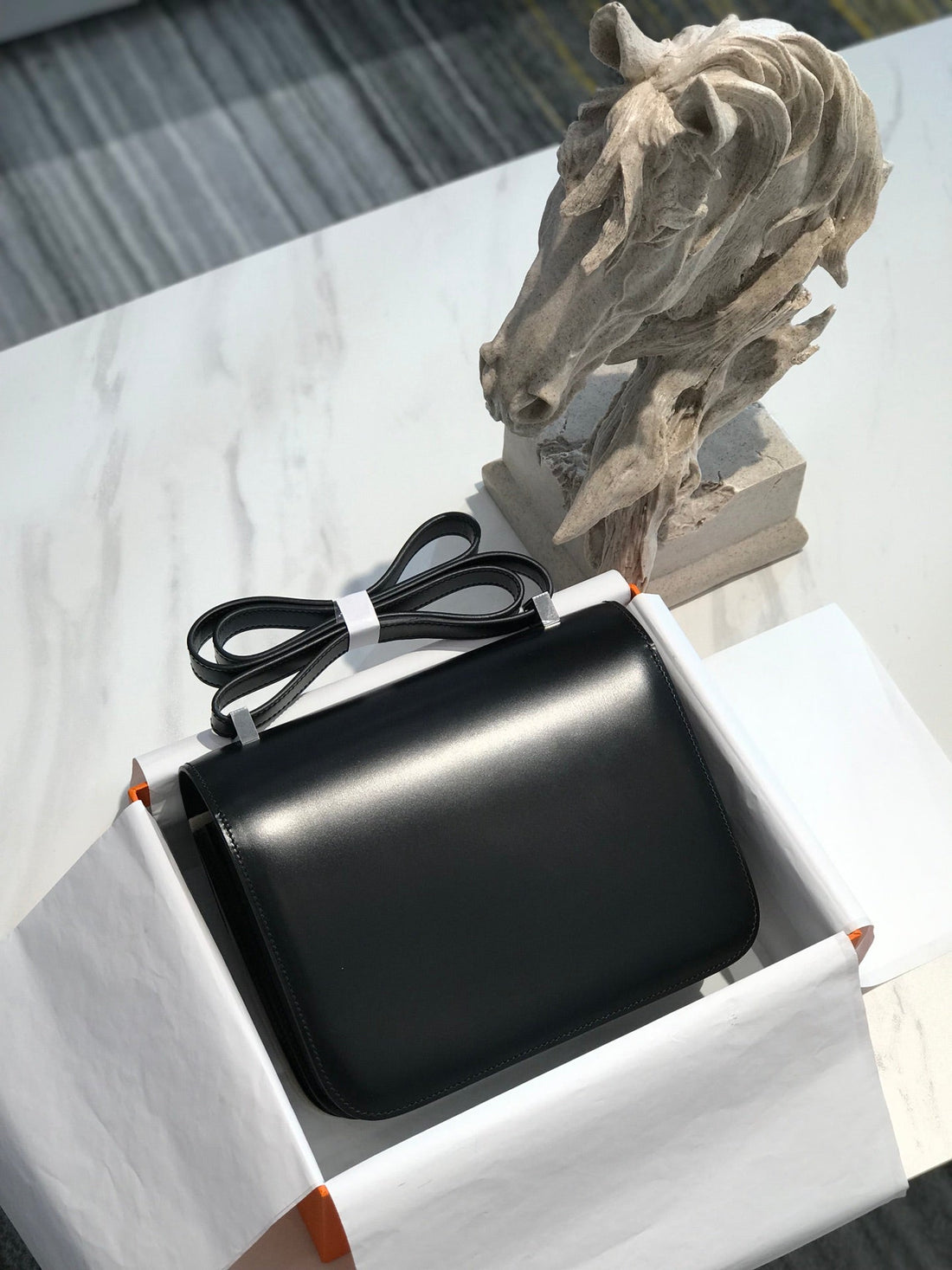 Constance 24CM Black Calfskin Silver Hardware