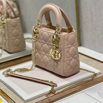 Mini Lady 17 Power Beige Lambskin