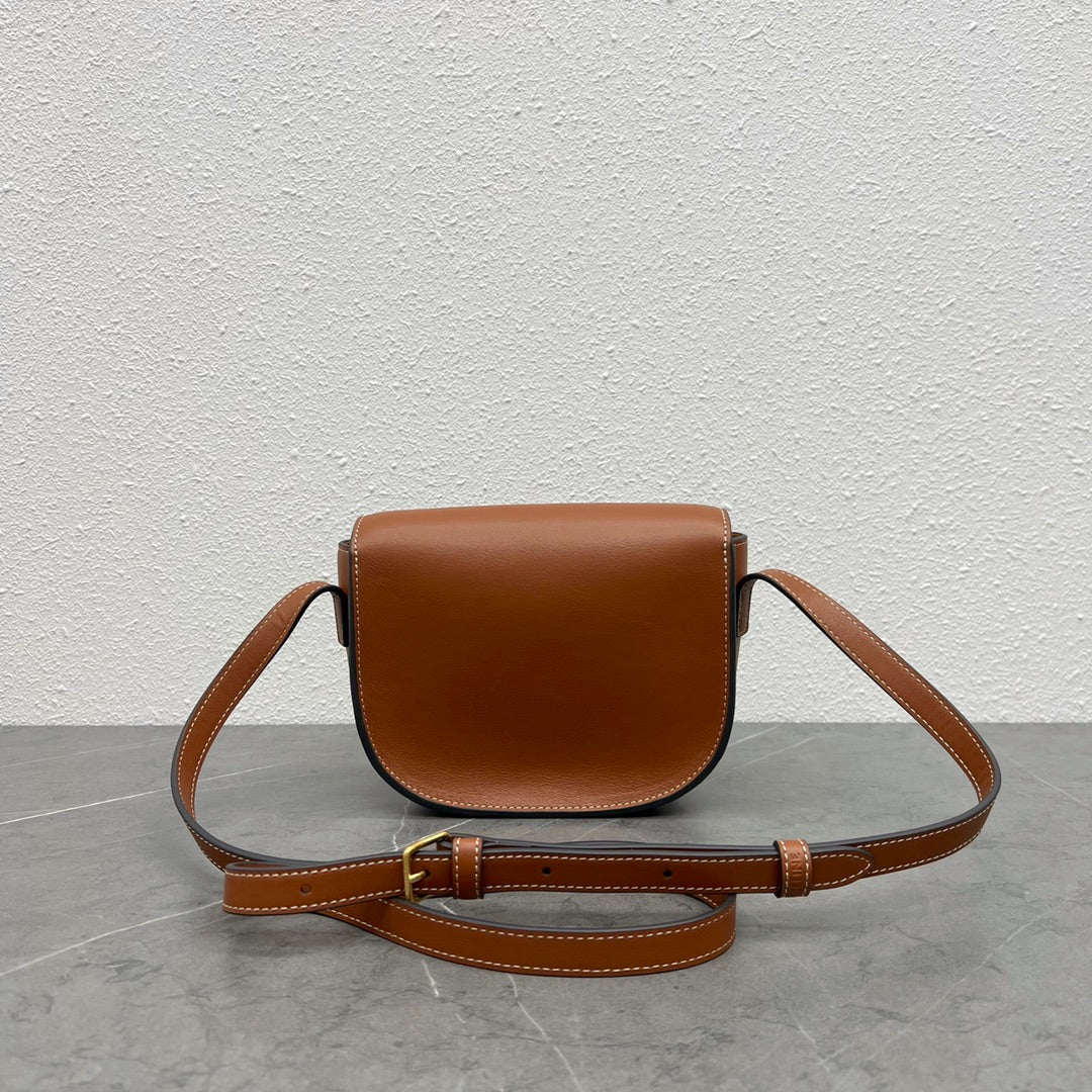Folco Cuir Triomphe 18 In Red Brown Calfskin