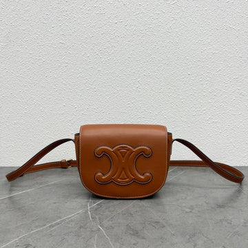 Folco Cuir Triomphe 18 In Red Brown Calfskin