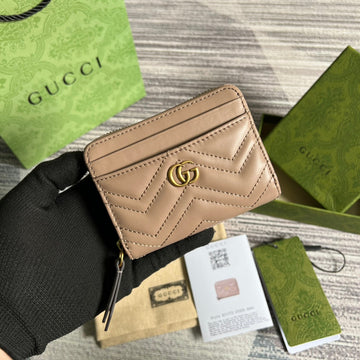 GG Marmont Mini 11 Wallet Beige Calfskin
