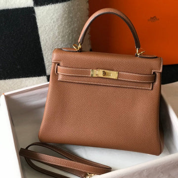 HM Kelly 32CM Gold Togo Leather Gold Hardware
