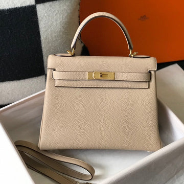 HM Kelly 32CM Beige Togo Leather Gold Hardware