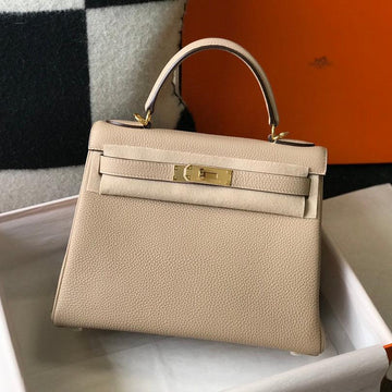 HM Kelly 32CM Bag In Beige Togo Gold Hardware