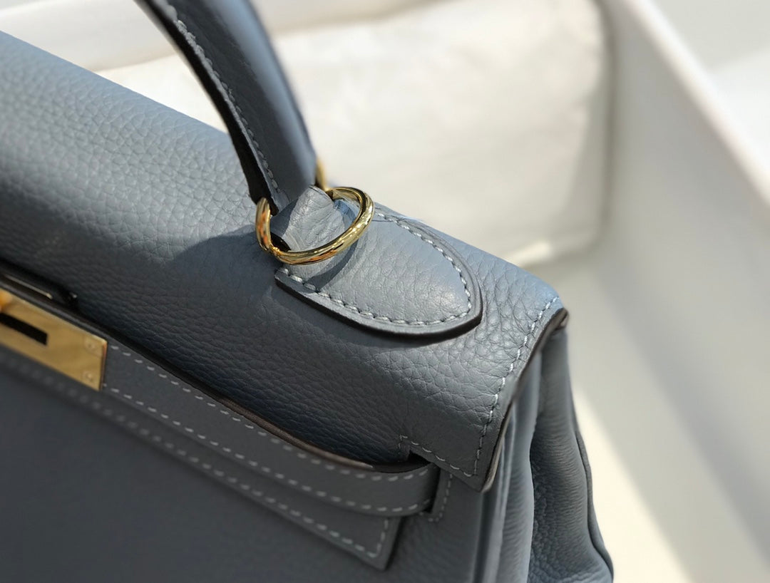 HM Kelly 32CM Baby Blue Togo Leather Gold Hardware