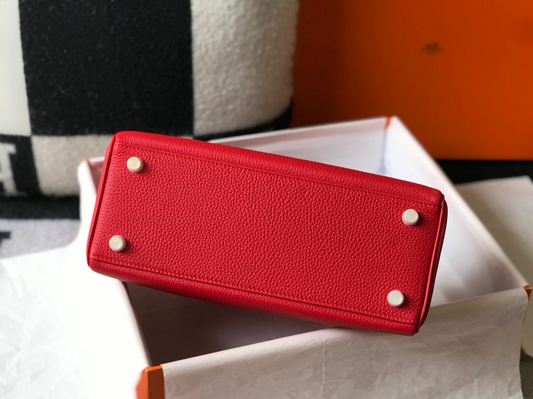 HM Kelly 25CM Red Togo Gold Hardware
