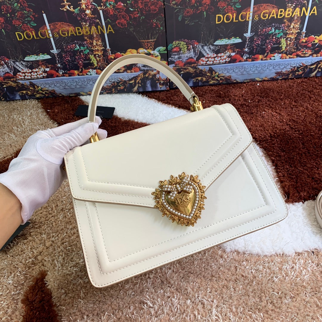 Devotion 24 Top-Handle White Calfskin