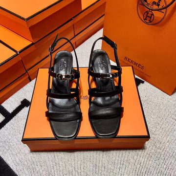 Mid -- Sandal Black Calfskin