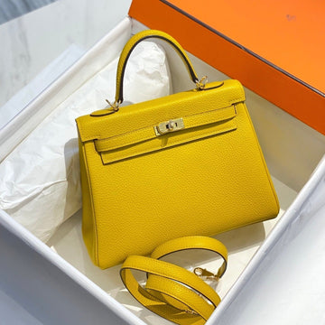 HM Kelly 28CM Yellow Togo Gold Hardware
