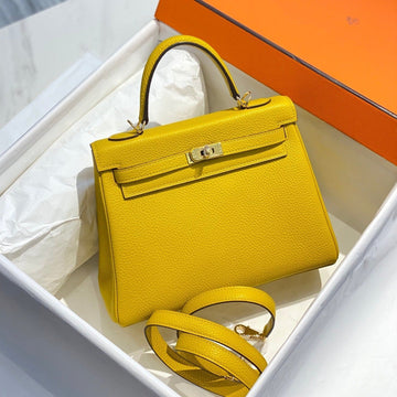 HM Kelly 32CM Yellow Togo Leather Gold Hardware