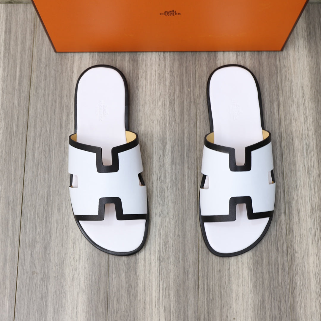 Hm Izmir Sandal White And Black Calfskin