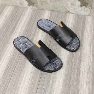 Hm Izmir Sandal Black With White Motif Calfskin