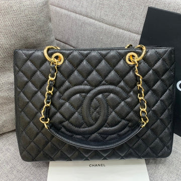 CC Grand Shopping Tote Bag 34CM Black Caviar Gold Hardware