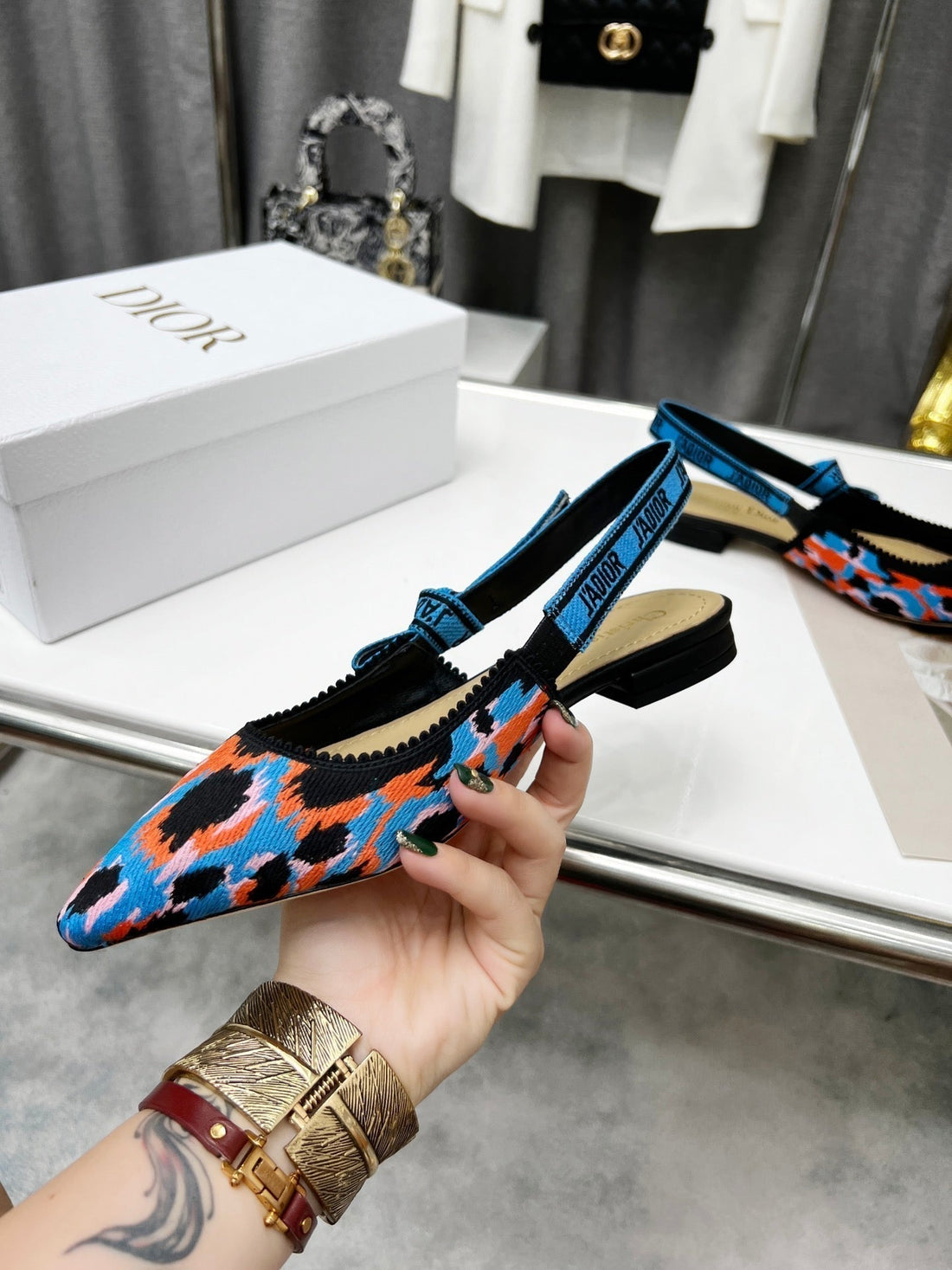 CD 25 J'adior Slingback Flat Fabric 237871