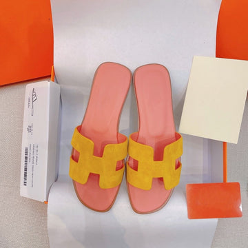 0RAN Sandal Light Pink/Yellow Suede