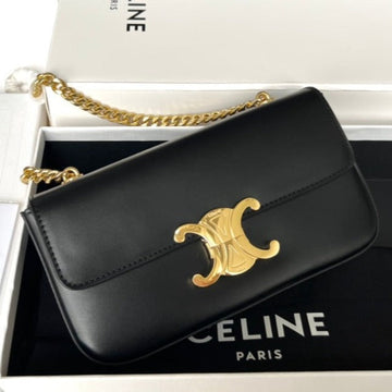 Triphome 20 Black Cowhide Leather Chain Strap Bag