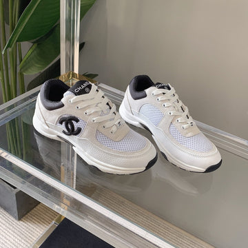 CC Sneaker In White Mesh Fabric 145612