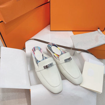 Oz Mule White Calfskin