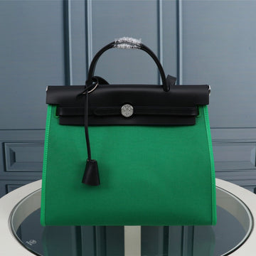 HM Herbag Zip 31 Sea Green And Black Canvas