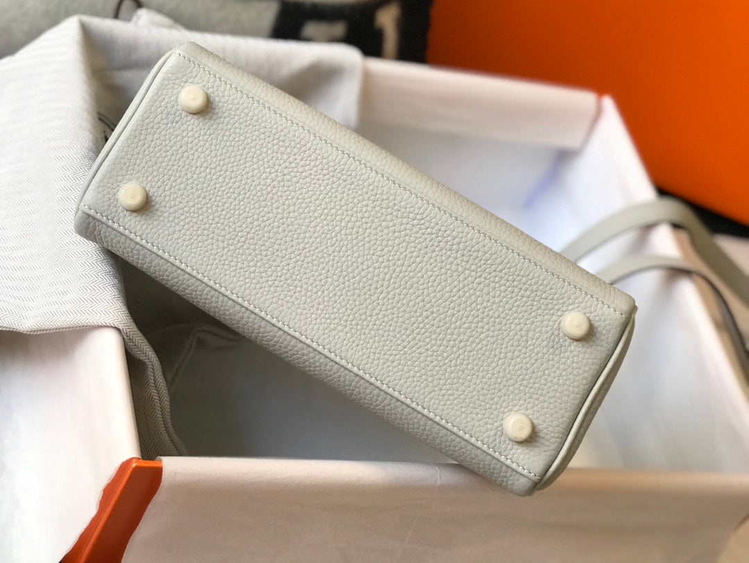 HM Kelly 32CM White Togo Leather Gold Hardware