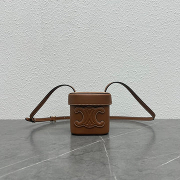 Celine Small Box Cuir Triomphe Bag Brown Calfskin