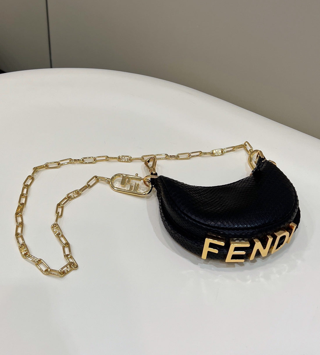 Fendigraphy Mini 16 Bag In Black Calfskin Gold Hardware