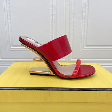 Fendi First 95 Mm High-Heeled Sandal In Cherry Red Tpu Film And Lambskin