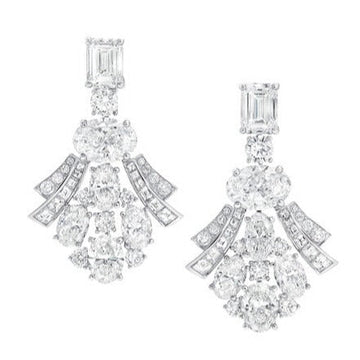 Gra Silver Diamond Earrings