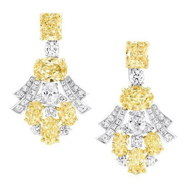 Gra Silver Yellow Diamond Earrings
