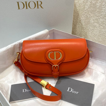 Medium CD East West Bobby 22CM Dark Tan Calfskin Ghw