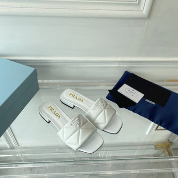 Pra Slide 25 Quilted White Leather