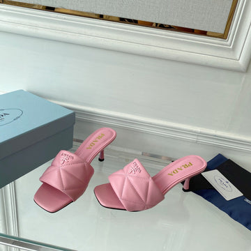 Pra Quilted High Heels Sandals 65 Pink Lambskin