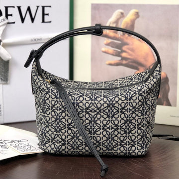 Loe Cubi 21 Bag In White Mix Black Anagram Jacquard