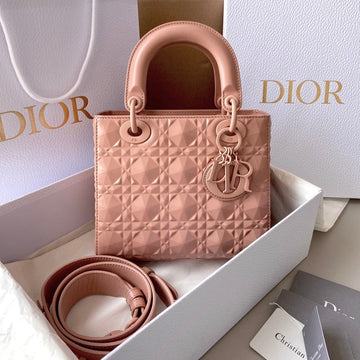 Small Lady 20 Blush Ultramatte Lambskin Diamond Motif