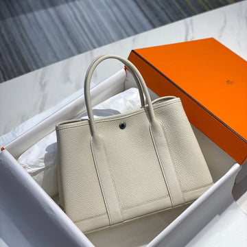 HM Garden Party 36 White Calfskin